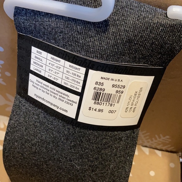 NWT! New York & Company Medium Grey Tights - Picture 5 of 5